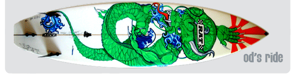 od's ride surfboard, green dragon